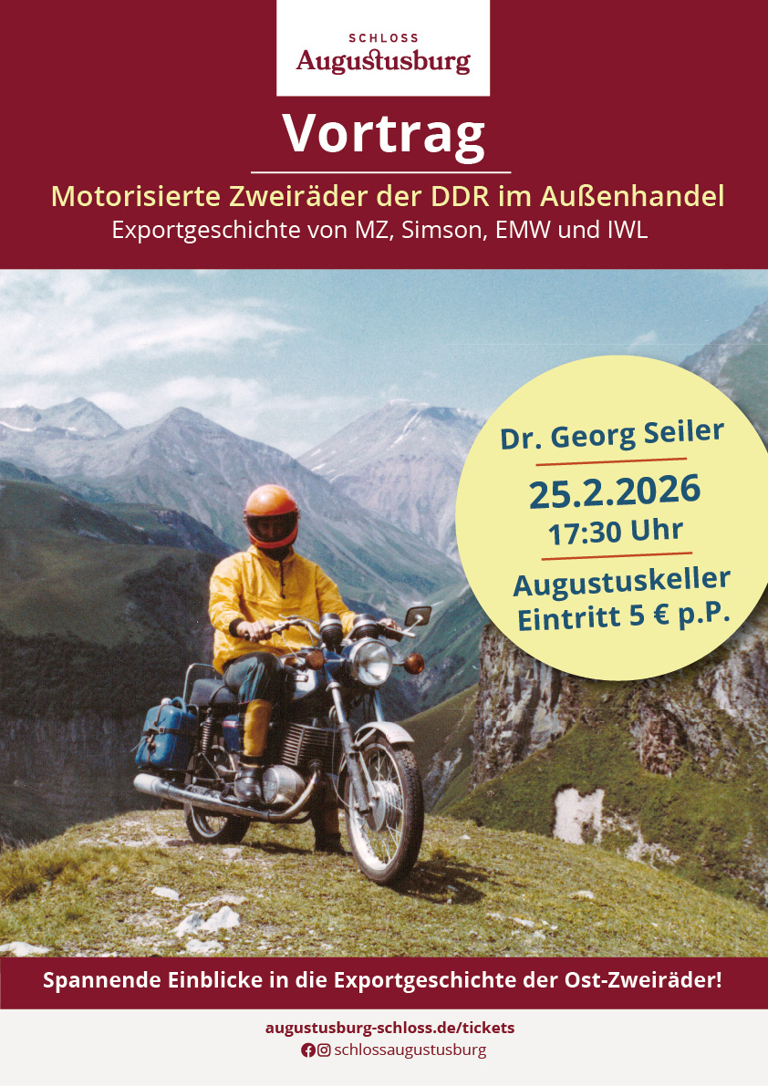 Plakat Vortrag Dr. Georg Seiler Motorisierte Zweiräder der DDR im Außenhandel